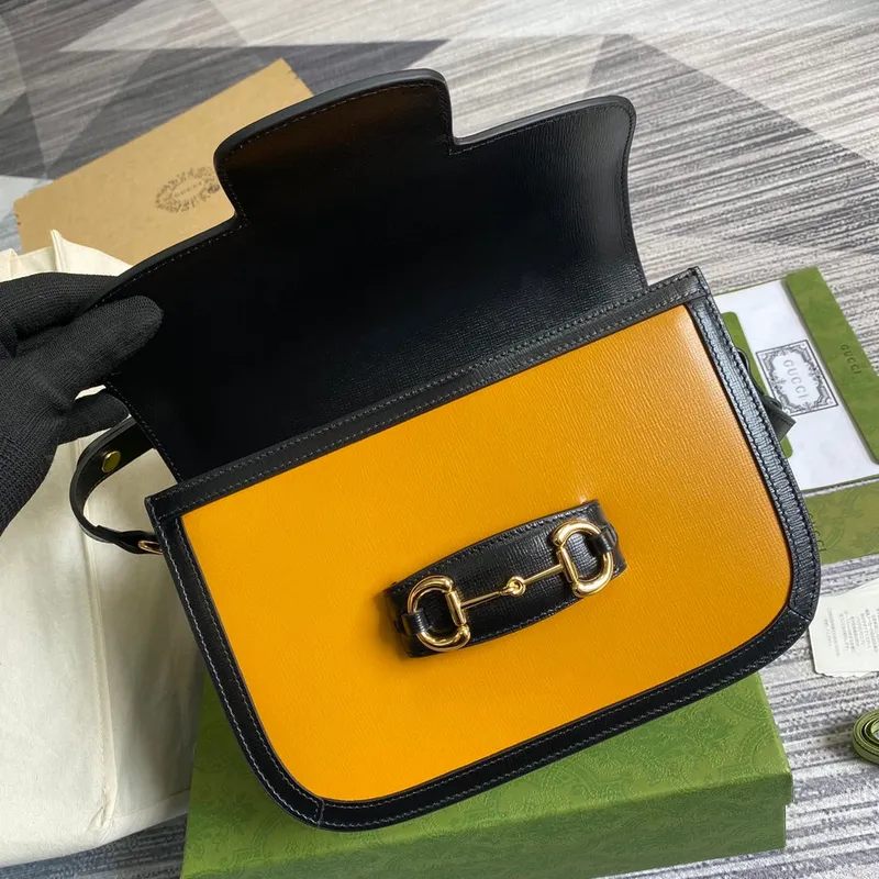 Gucci Horsebit 1955 shoulder bag 602204 yellow with beige