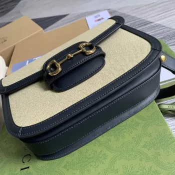 Gucci Horsebit 1955 shoulder bag Beige with 602204 black leather