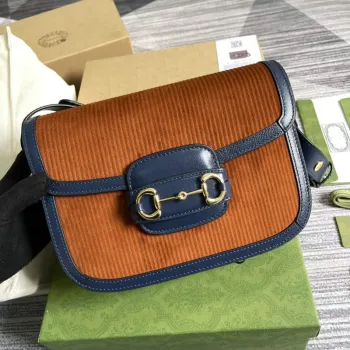 Gucci Horsebit 1955 small bag 602204 Brown corduroy