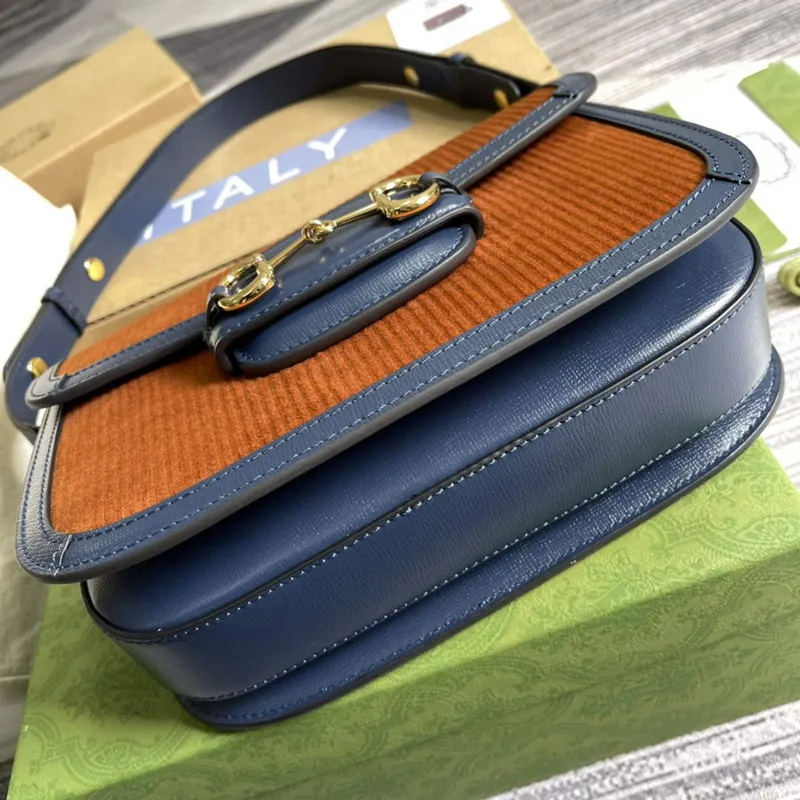 Gucci Horsebit 1955 small bag 602204 Brown corduroy