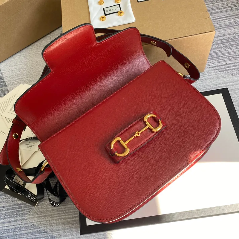 Gucci Horsebit 1955 shoulder bag 602204 Red leather