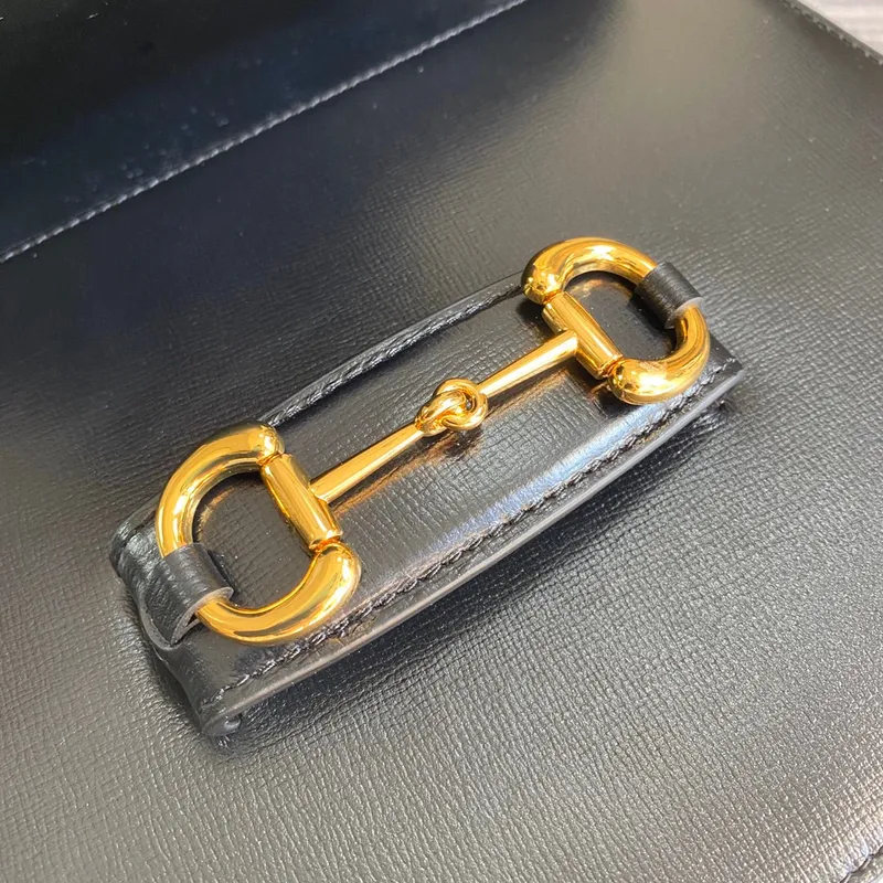 Gucci Horsebit 1955 shoulder bag 602204 Black leather