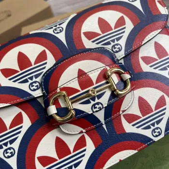 Gucci adidas x Gucci Horsebit 1955 shoulder bag 602204 blue and red leather