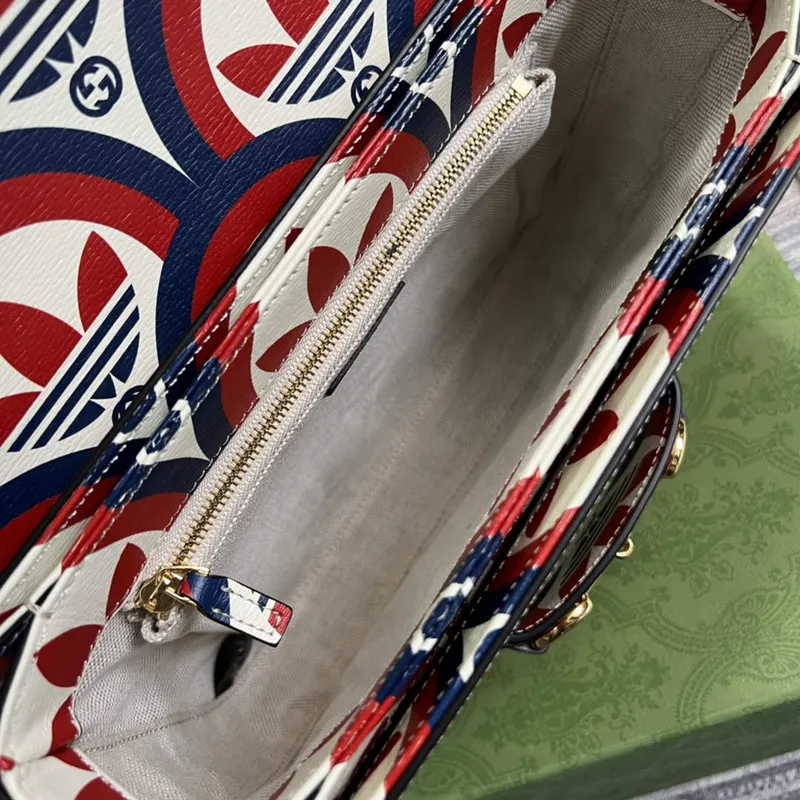 Gucci adidas x Gucci Horsebit 1955 shoulder bag 602204 blue and red leather