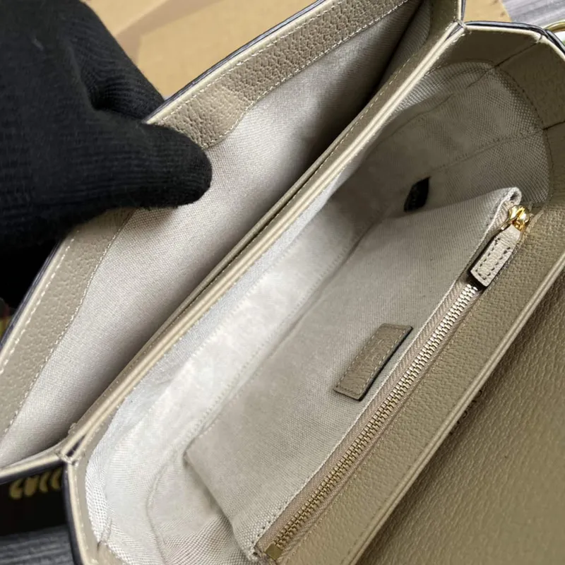 Gucci Horsebit 1955 shoulder bag 602204 beige with beige leather