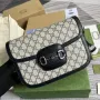 Gucci Horsebit 1955 shoulder bag 602204 beige with black leather