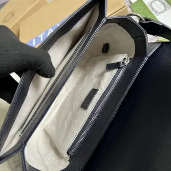 Gucci Horsebit 1955 shoulder bag 602204 beige with black leather