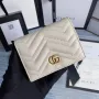 Gucci 466492 GG Marmont card case wallet in White