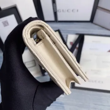 Gucci 466492 GG Marmont card case wallet in White