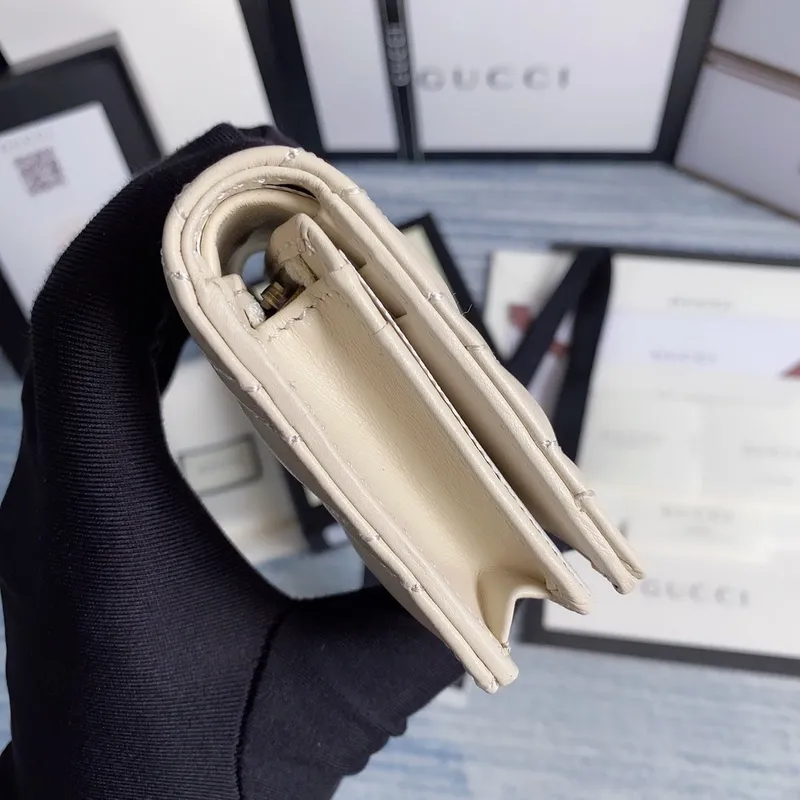 Gucci 466492 GG Marmont card case wallet in White