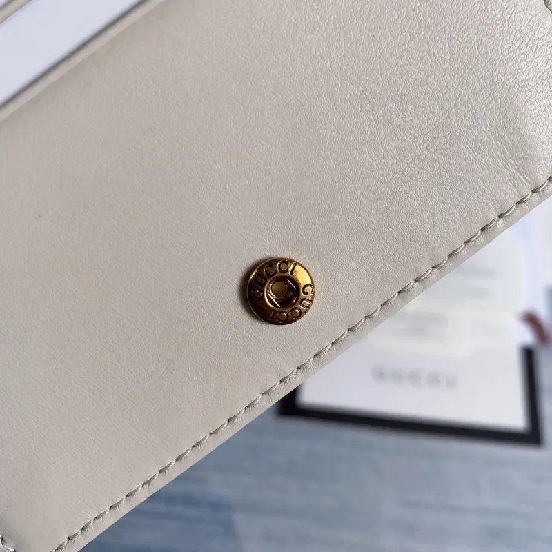 Gucci 466492 GG Marmont card case wallet in White