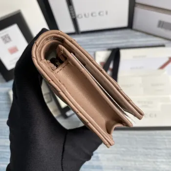 Gucci 466492 GG Marmont card case wallet in Light Pink