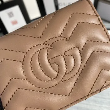 Gucci 466492 GG Marmont card case wallet in Light Pink