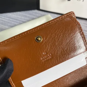 Gucci 466492 GG Marmont card case wallet in Brown