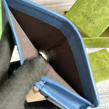 Gucci 466492 GG Marmont card case wallet in Blue