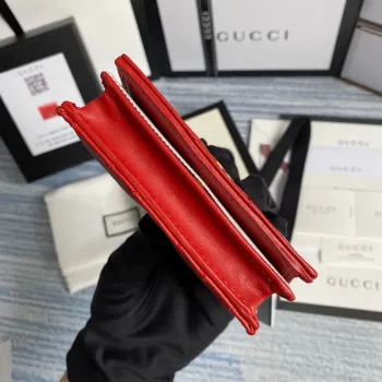 Gucci 466492 GG Marmont card case wallet in Red