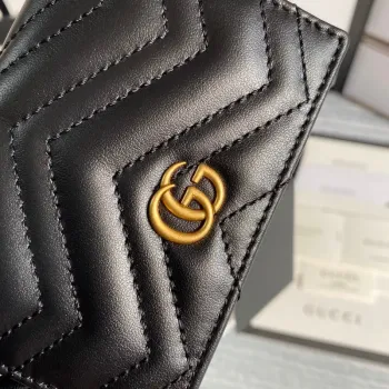 Gucci 466492 GG Marmont card case wallet in Black