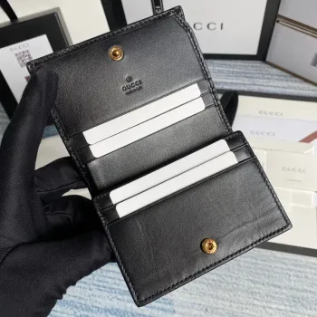 Gucci 466492 GG Marmont card case wallet in Black