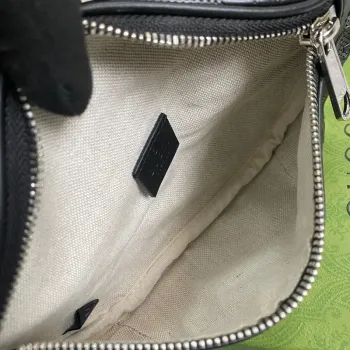 Gucci 658582 GG embossed belt bag Black GG embossed leather