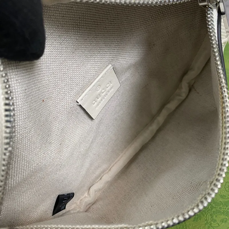 Gucci 658582 GG embossed belt bag White GG embossed leather