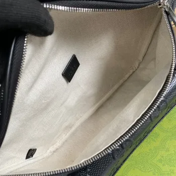 Gucci  645093 GG embossed belt bag Black GG embossed leather