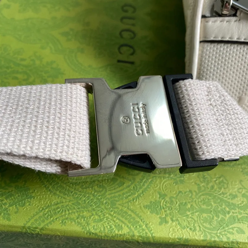 Gucci  645093 GG embossed belt bag White GG embossed leather