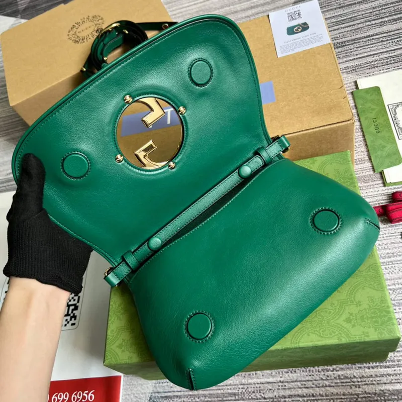 Gucci 699268 Blondie shoulder bag green leather
