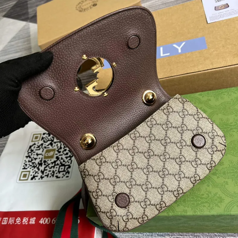 Gucci  698643 Blondie mini bag in GG brown leather