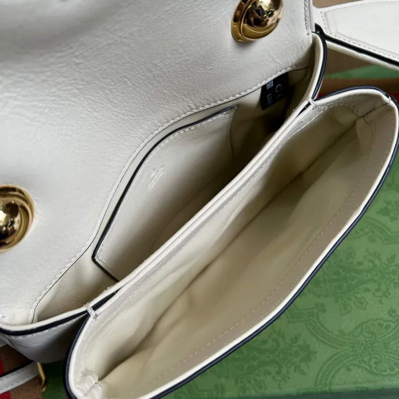 Gucci  698643 Blondie mini bag in white leather