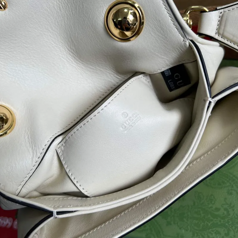 Gucci  698643 Blondie mini bag in white leather