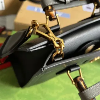 Gucci 702721 Diana Small Tote Bag Black leather