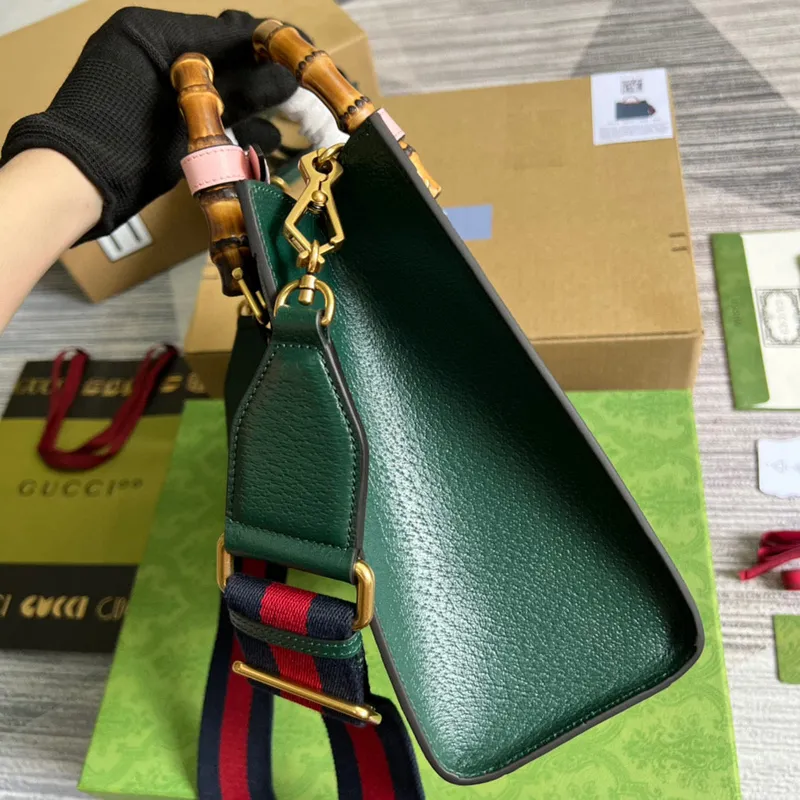 Gucci 702721 Diana Small Tote Bag Green leather