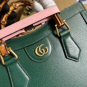 Gucci 702721 Diana Small Tote Bag Green leather