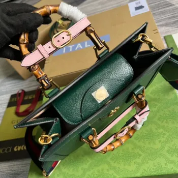 Gucci 702721 Diana Small Tote Bag Green leather