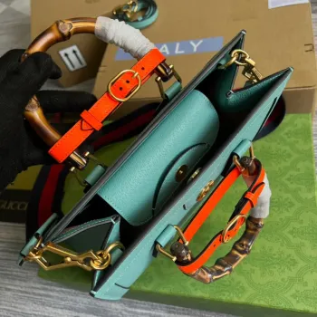 Gucci 702721 Diana Small Tote Bag Light blue leather