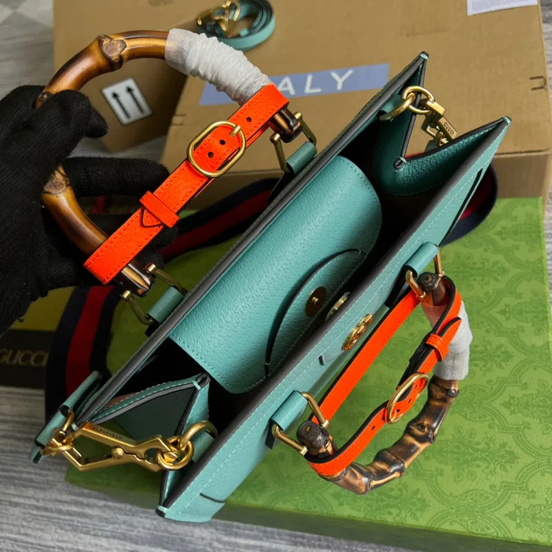 Gucci 702721 Diana Small Tote Bag Light blue leather