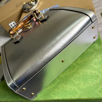 Gucci 702721 Diana Small Tote Bag Silver