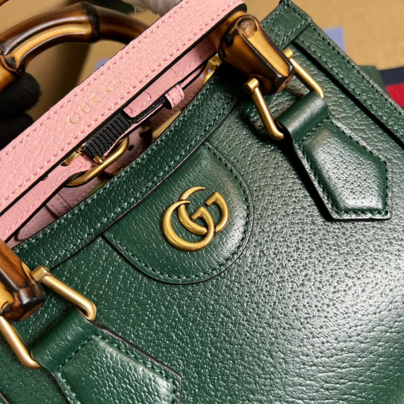 Gucci 702732 Diana Mini Tote Bag Green leather