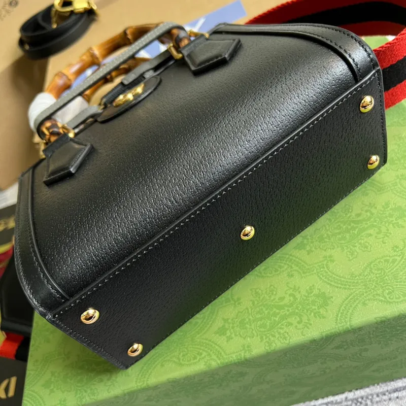 Gucci 702732 Gucci Diana Mini Tote Bag Black leather