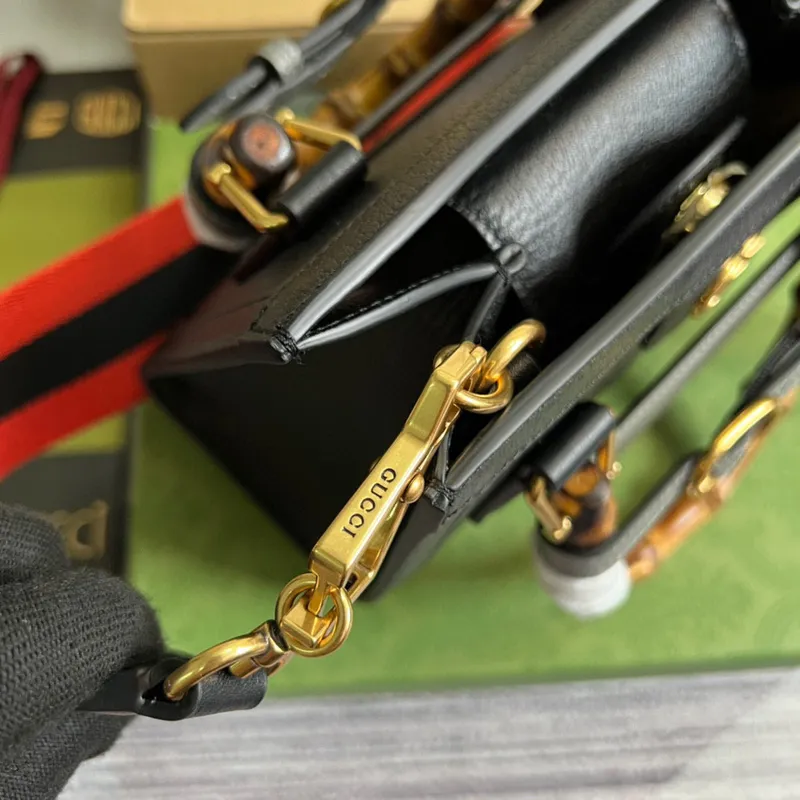 Gucci 702732 Gucci Diana Mini Tote Bag Black leather