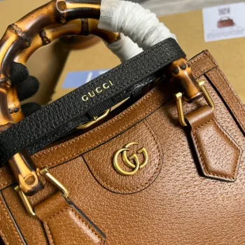 Gucci 702732 Gucci Diana Mini Tote Bag Brown leather