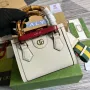 Gucci 702732 Gucci Diana Mini Tote Bag White leather