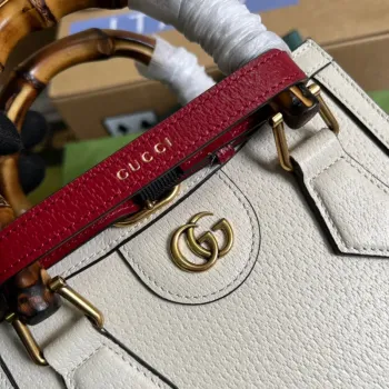 Gucci 702732 Gucci Diana Mini Tote Bag White leather
