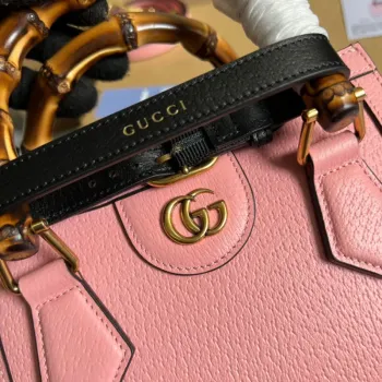 Gucci 702732 Gucci Diana Mini Tote Bag Pink leather