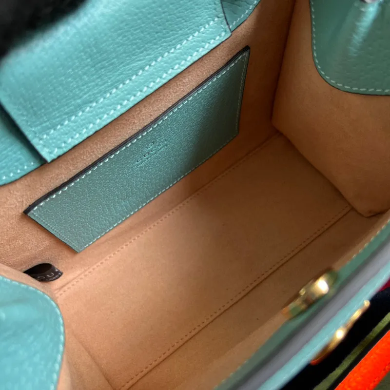 Gucci 702732 Gucci Diana Mini Tote Bag Light blue leather