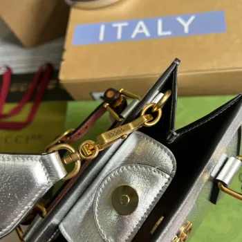 Gucci 702732 Gucci Diana Mini Tote Bag Silver