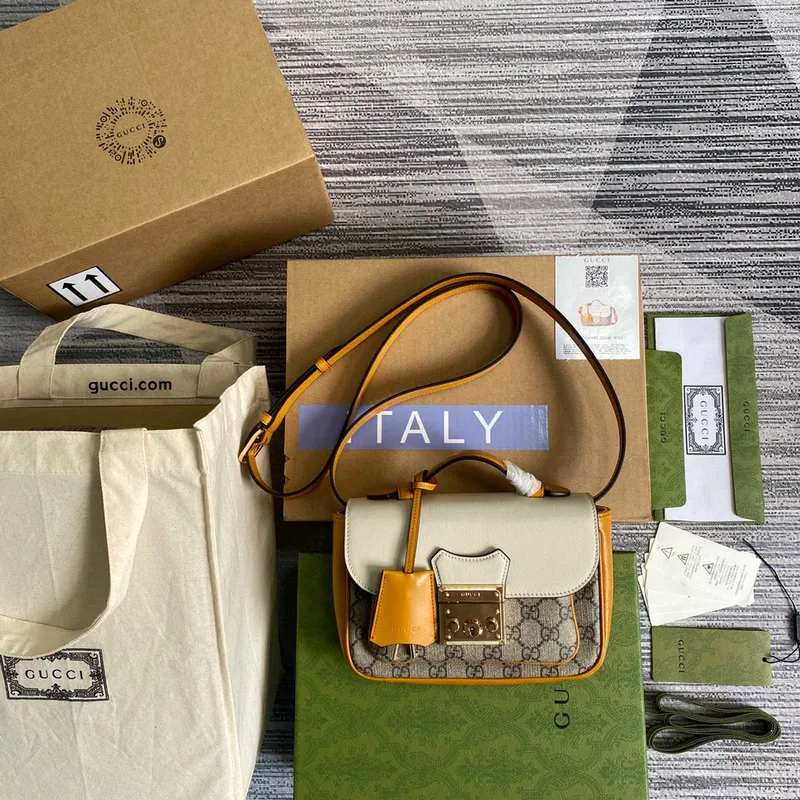 Gucci 658487 Padlock Mini Bag Beige