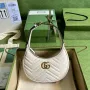 Gucci 699514 GG Marmont half moon shaped mini bag White