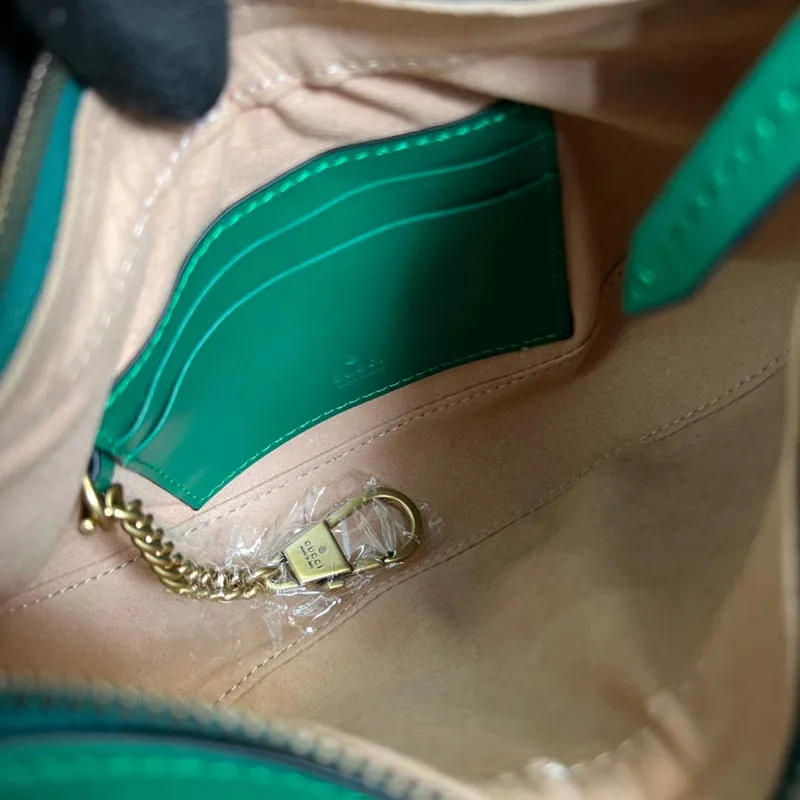 Gucci 699514 GG Marmont half moon shaped mini bag Green