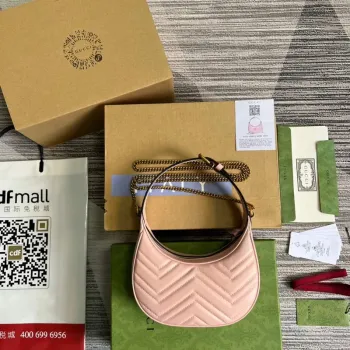 Gucci 699514 GG Marmont half moon shaped mini bag Pink